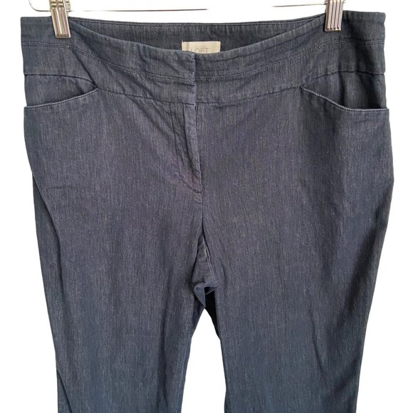 LOFT Women's Black Dressy Jeans Size 10 Curvy Stretch Zip Hook and Button - Picture 4 of 7